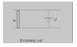 Rod connected to a battery and sliding on a wire in magnetic field